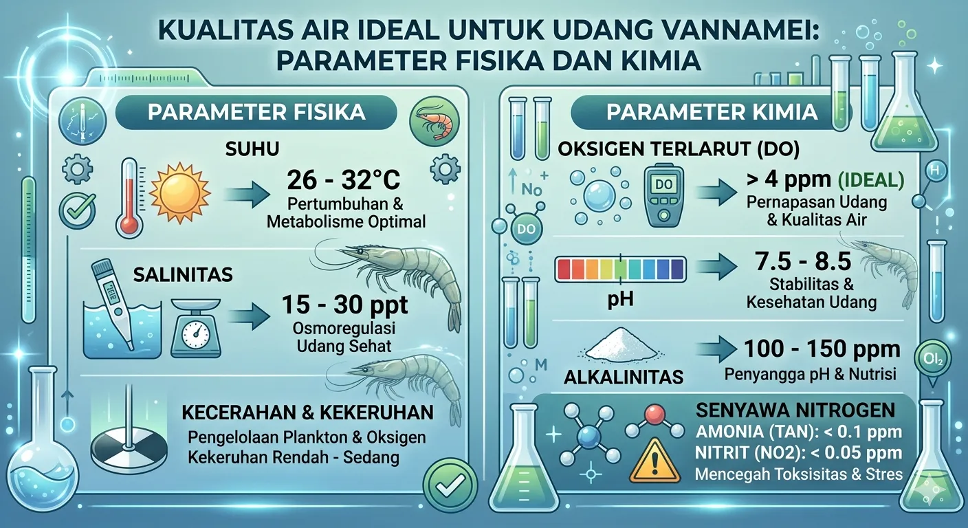 Kualitas Air Ideal untuk Udang Vannamei: Parameter Fisika dan Kimia