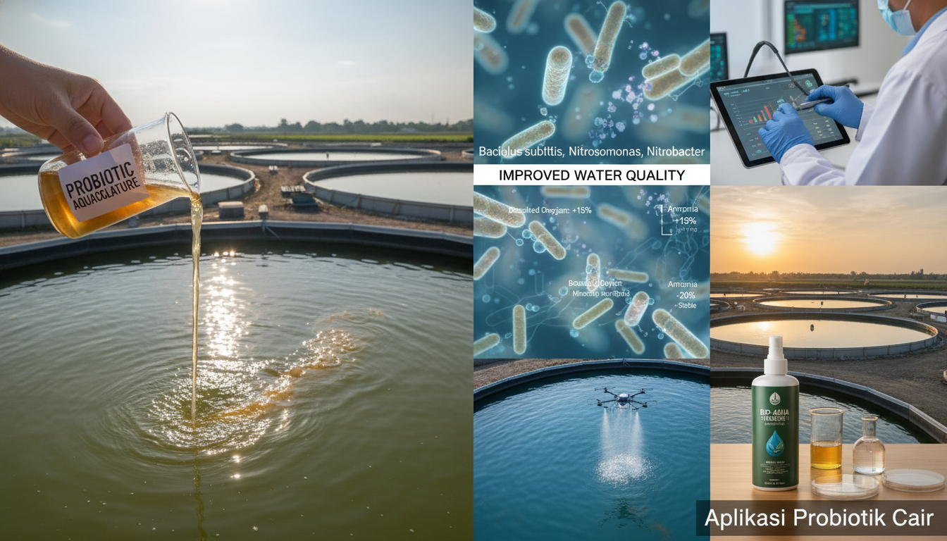 Aplikasi probiotik cair untuk meningkatkan kualitas air tambak