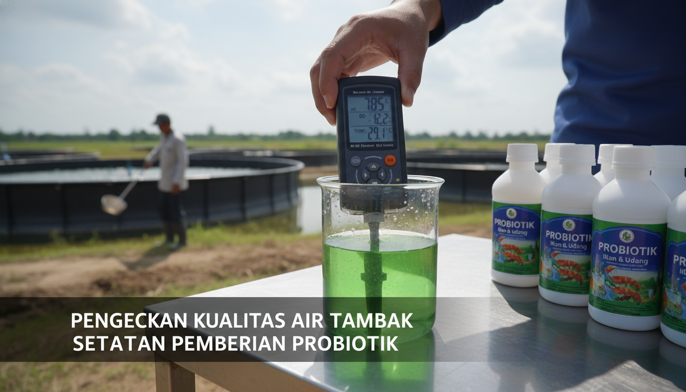 Pengecekan kualitas air tambak setelah pemberian probiotik