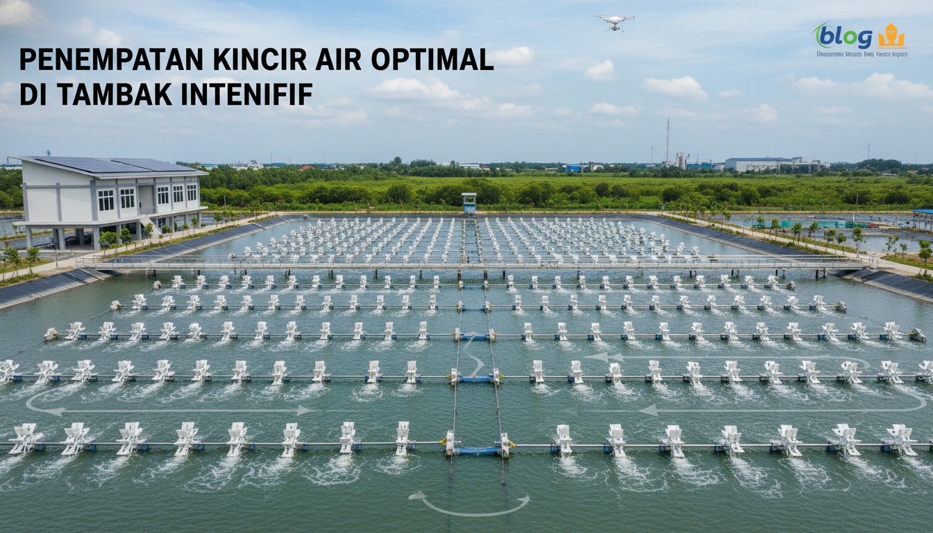 Penempatan kincir air yang optimal di tambak intensif