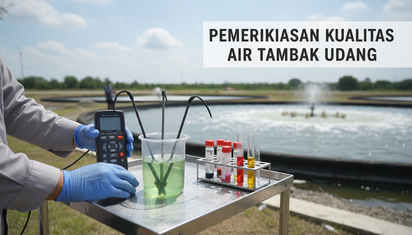 Pemeriksaan kualitas air di tambak udang