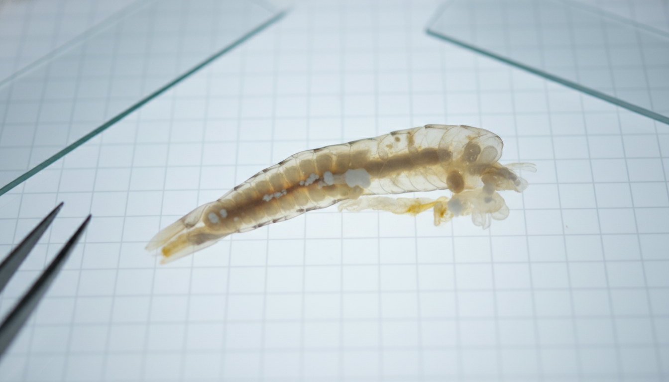 Pemeriksaan usus udang vannamei yang terinfeksi penyakit berak putih