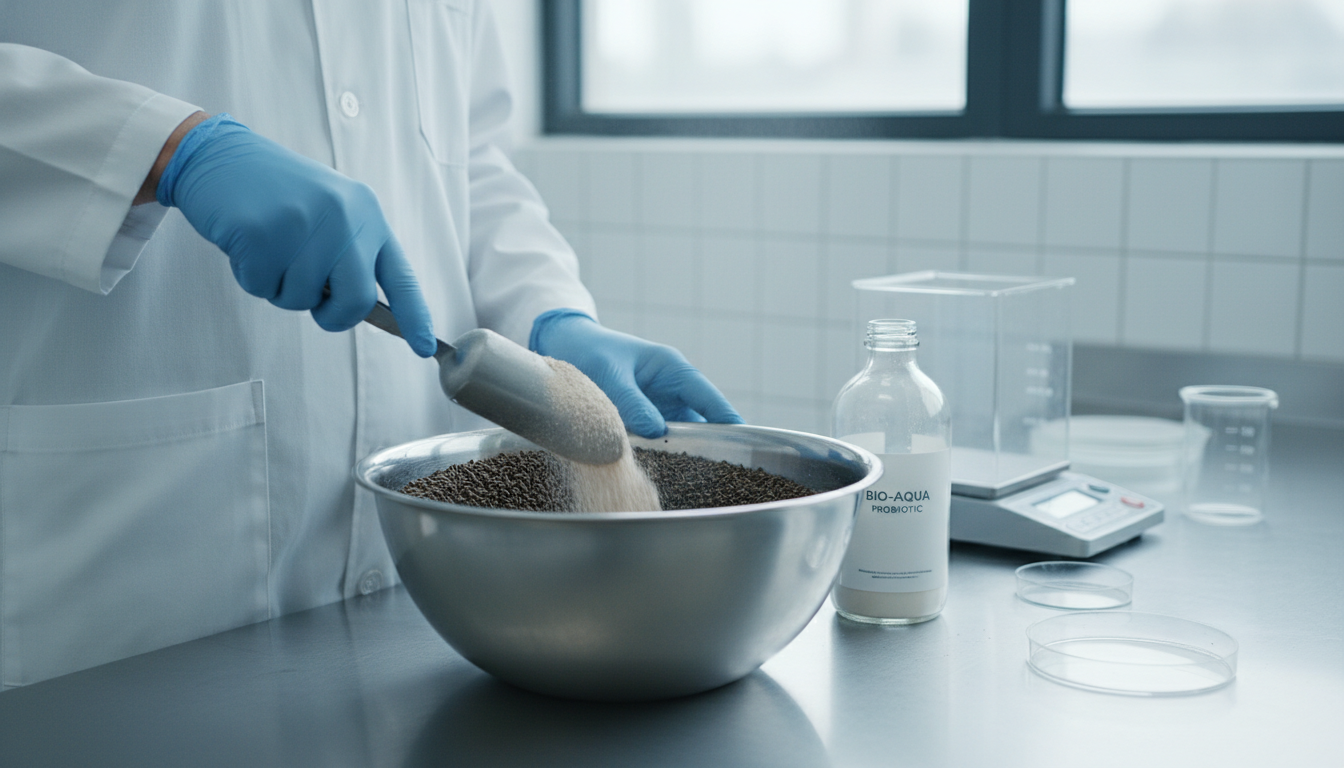 Pemberian probiotik pada pakan udang